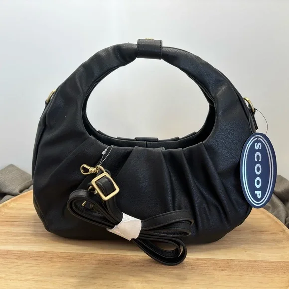 Scoop Black Crescent Hobo/Crossbody Bag, NWT - Picture 3 of 8